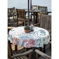 thumbnail image 2 of Outdoor Tablecloth with Umbrella Hole for Patio/Picnic/Party/Camping, Coastal Seahorse Waterproof Table Cloth Round Cover Washable, Summer Beach Nautical Ocean Coral (Dia 54"), 2 of 8