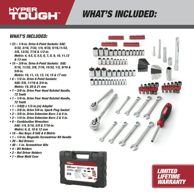 MEGADRY メガドライ　1.85-53 TORQUE Hyper Tough 144-Piece 1/4, 3/8 and 1/2-inch Drive Mechanics
