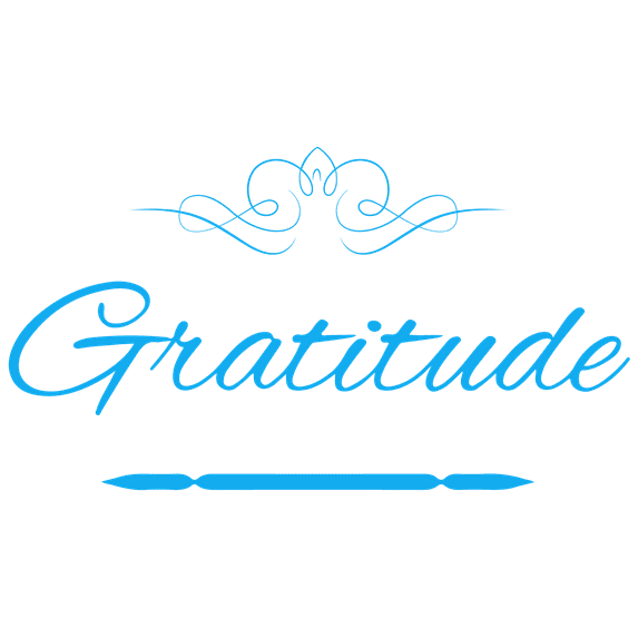 Gratitude Vinyl Decal Sticker Quote - Large - Azure Blue