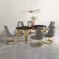 thumbnail image 2 of New rectangular marble dining table light luxury high-grade stainless steel dining table and chair combination My Lux Decor Round, 2 of 6