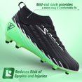 thumbnail image 2 of Botines de fútbol Vizari Tesoro Junior FG para niños y niñas, color negro y verde, 2 of 7