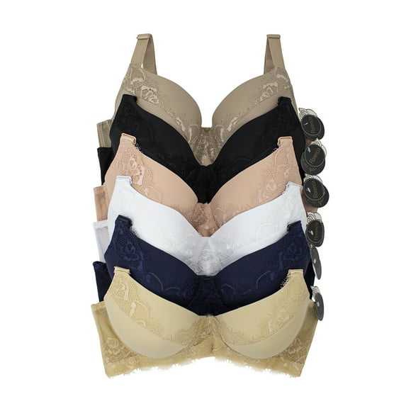 Paquete de Brasier Adda Lingerie Modelo Florencia, Brasier copa D, Colores surtidos