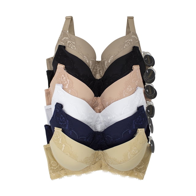 Paquete de Brasier Adda Lingerie Modelo Florencia, Brasier copa D, Colores surtidos