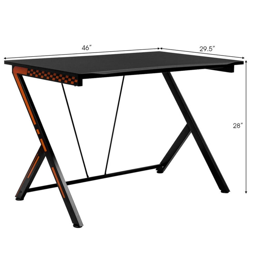 Demi Bonn Modern Ergonomic Study Computer Desk for Small Space, Home Office Desk Gaming Writing Table, Black