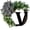 V, variant on Harpi 15 Inch Spring Wreaths for Front Door Clearance, Greenery Summer Wreath, 26 Letters Decorative Wreath Door Hanging Home Decor Letters With Bow Knot Pendant Rattan Ring Wall Window Decoration