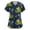 Navy #015, variant on Mardi Gras Scrub Tops for Woman Glitter Sparkly V Neck Scrubs Mask Print Short Sleeve Green Workwear with Pockets Multicolor L