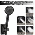 thumbnail image 4 of Shower Head, 5 Setting High Pressure Handheld Showerhead, Rain Shower Heads Combo Hard Water Softener with 60" Hose for Bathroom (Black), 4 of 6