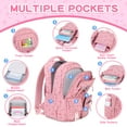 thumbnail image 3 of Soda Candy Corduroy School Backpack Cute Bookbag for Middle School Students Book Bag Kawaii Ita Backpacks with Reinforced Thick Strap, Pink Strawberry, 3 of 7