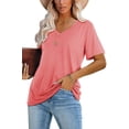 thumbnail image 2 of Camiseta casual para mujer Lunivop con cuello en V y manga corta, 2 of 3
