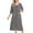 Dark Grey, variant on Women's Cotton Zipper Robe Soft Loose Fit House Coat Comfy Spring Fall Short Sleeve Long Bathrobe Zip Up Duster Robe Loungewear Black White Large