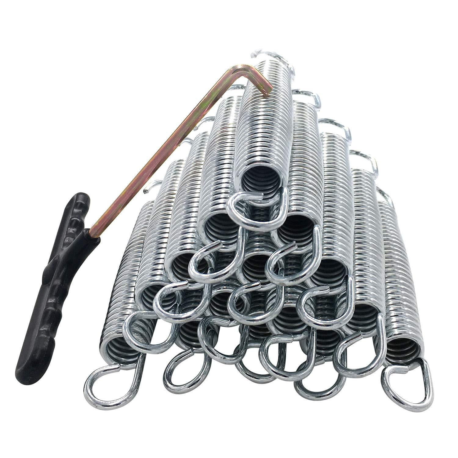 ZhenT Trampoline Spring Heavy Duty Galvanized Steel Replacement Kit for Extra Bounce,Come with Free T-Hook Set of 15 
