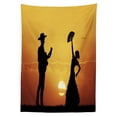 thumbnail image 3 of Ambesonne Spanish Tablecloth Rectangular Table Cover, Flamenco Dancer Guitar, 60"x84", Yellow Black Dark Orange, 3 of 4