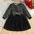 thumbnail image 2 of Odeerbi Toddler Girls Sequin Sparkly Tulle Dress Spring Fall Long Sleeve Cute Bow Princess Dresses Kids Solid Color Glitter Bowknot Birthday Dress Toddler Girls Clothes, 2 of 9