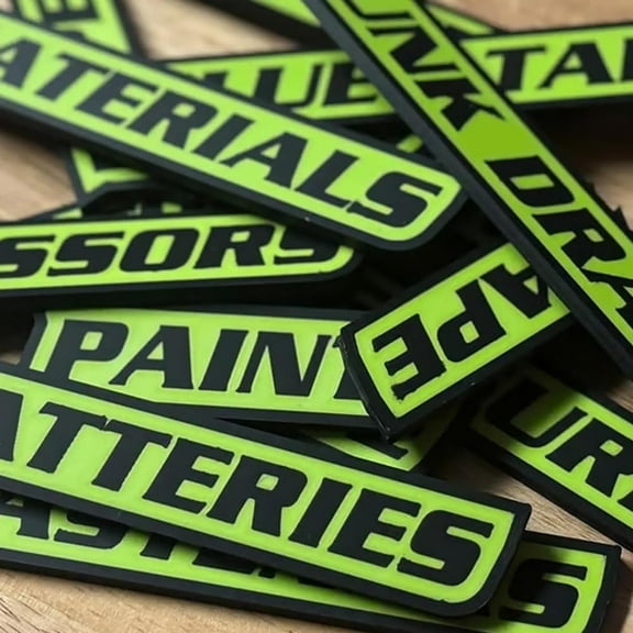 12 Pack of Magnetic Toolbox Labels, Premium 3D-Printed Tool Box Organize Accessories, Reusable Toolbox Drawer Tags for Tool Organization, for Steel Toolboxes Carts Drawers and Cabinets(Green)