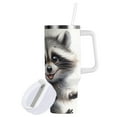 thumbnail image 2 of JSTEL Funny Raccoon Animal 40 oz Tumbler Stainless Steel Water Bottle Vacuum Insulated Cup with Straw Lid & Handle For Travel Car Cup Holder, 2 of 8
