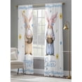 thumbnail image 4 of Happy Easter Sheer Curtains 84 Inch Length 2 Panels for Living Room, Watercolor Floral Gnomes Eggs Basket Spring Voile Kitchen Curtain Set, Luxury Privacy Drapes Window Treatment for Bedroom, 4 of 7