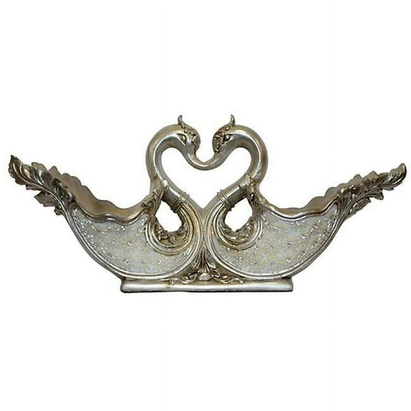 AFD Home  Silver Pearl Swan Double Vase - Multi Color