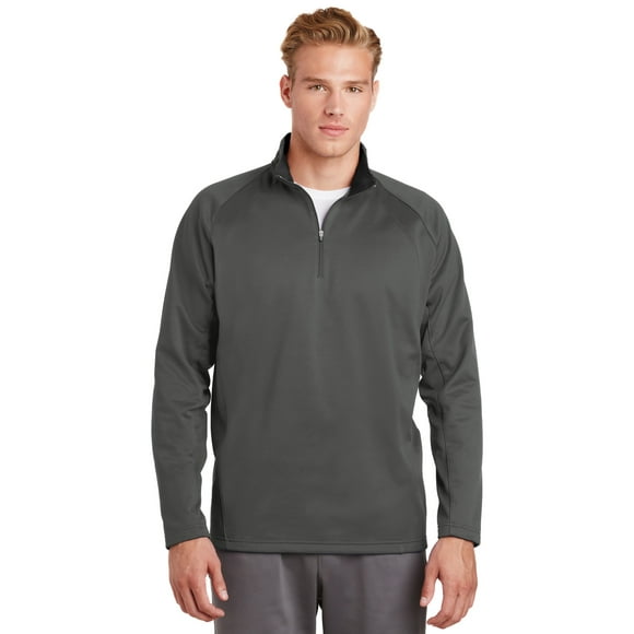 Sport-Tek ® Sport-Wick ® Fleece 1/4-Zip Pullover. F243 Xl Dark Smoke Grey/ Black