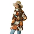 thumbnail image 2 of Garronmavis Women's Summer Draped Cardigan Plus Size Casual Cardigan Sweaters for Women Lightweight Open Front Jacket Long Sleeve Cover Up Coat Pumpkin, 2 of 6