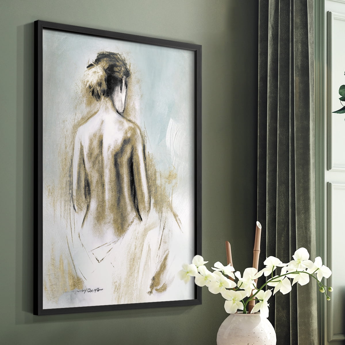 Figure in Golden Light I in Paper Solid Wood 8 x 10 Framed Print
