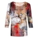 thumbnail image 4 of Camisas Para Mujer Moda Cuello Redondo 3/4 Manga Camiseta Otoño Estampado Blusa Tops Sudadera Odeerbi  ODB124621, 4 of 4