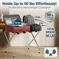 thumbnail image 5 of USTECH PRE-ASSEMBLED Double Tier Luggage Rack with High Back | Stainless Steel Durable Suitcase Stand | Holds Up to 50 LBS, 5 of 7
