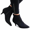 thumbnail image 2 of NewwayWomens Side Zip Ankle Booties Low Kitten Heels Pointed Toe Shoes Boots, 2 of 3