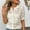 Beige, variant on New Summer Arrivals Olyvenn Womens Summer Lace Tops Short Puff Sleeve Casual Dressy Blouses Eyelet Crew Neck Button Down Shirts Beige S