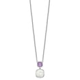 thumbnail image 2 of Finest Gold Sterling Silver Rhodium-Plated 3.68 mm Amethyst Mop with 2 in. Extension 16 in. Necklace, 2 of 4