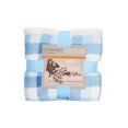 thumbnail image 5 of ClimateRight by Cuddl Duds Oversized Throw With A Cozy Sherpa Pocket For Your Feet, Cream Blue Buffalo Plaid, 5 of 6