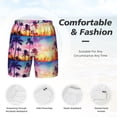thumbnail image 4 of Kdxio Tropical Palm Tree At Sunset Print Men'S Swim Trunks With Compression Liner 7 Inch Inseam Quick Dry Swim Shorts, 4 of 7