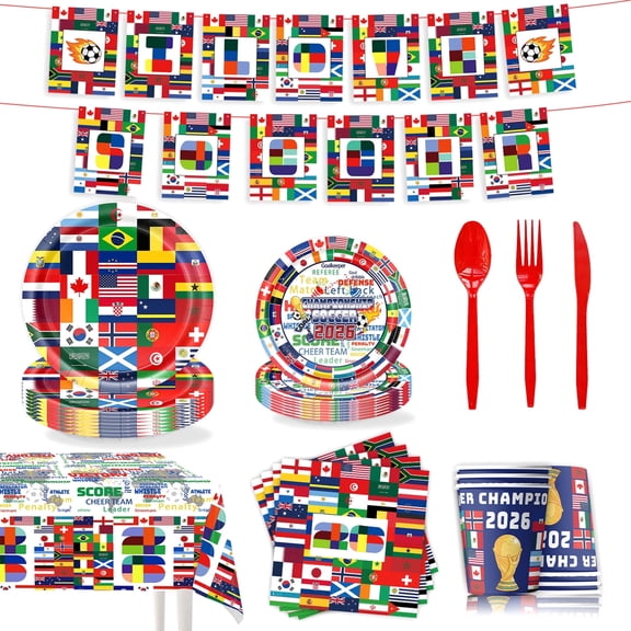 Football Party Supplies Kit Serve 10, 82Pcs Football Theme Party Decorations Includes Football Plates and Napkins Cups Banner Tablecloth for Football Birthday Game Day Tailgate Party Decorations
