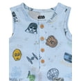 thumbnail image 2 of STAR WARS Yoda Darth Vader Chewbacca Henley Sleeveless Romper Newborn to Infant, 2 of 5