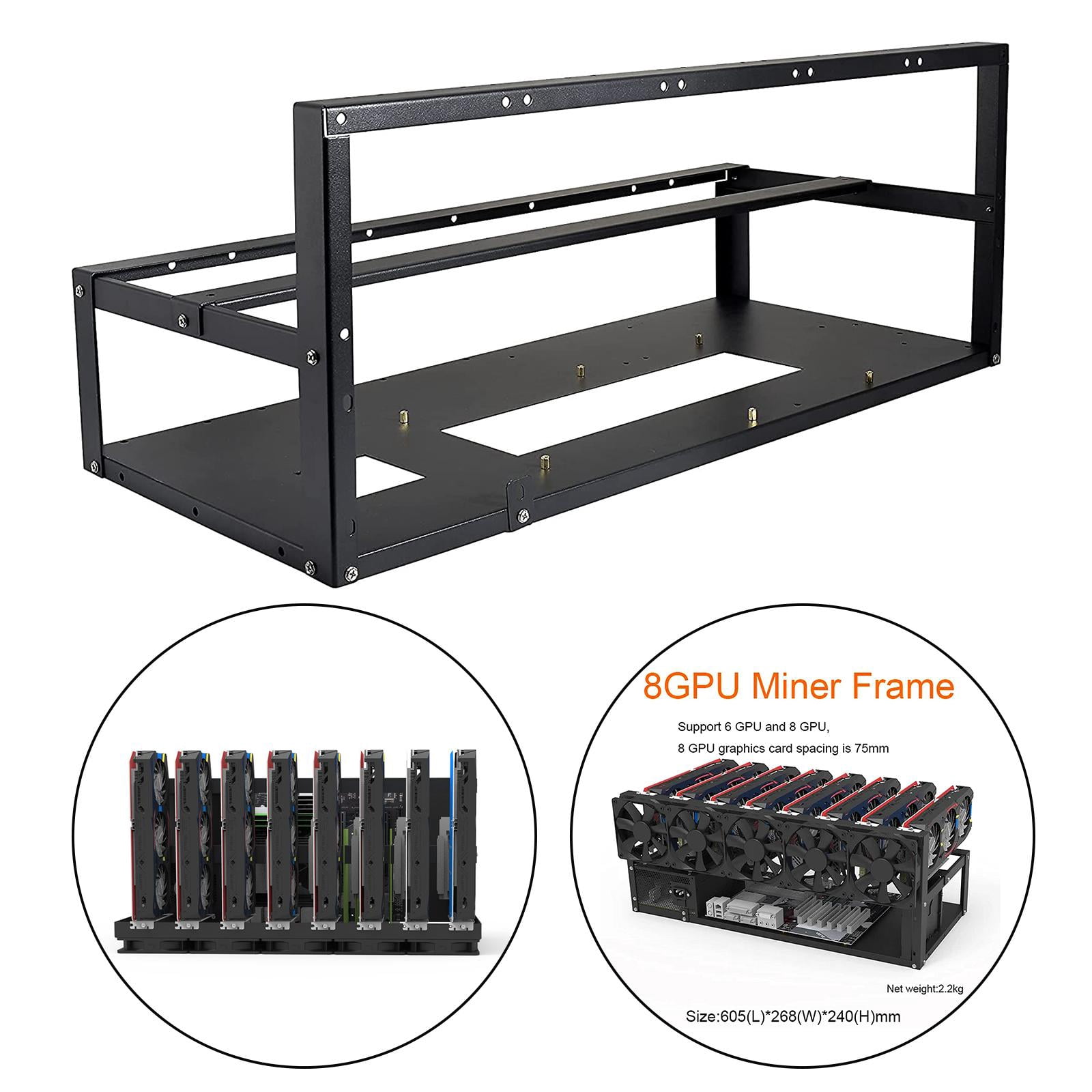 LeeQinersw 6/8 GPU Rig Rack, Computer Case, GPU Card Case, Miner Equipment BTC ETH Accessories Tools Only