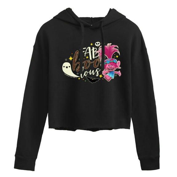Trolls - Fab Boo Lous Poppy - Juniors Cropped Pullover Hoodie