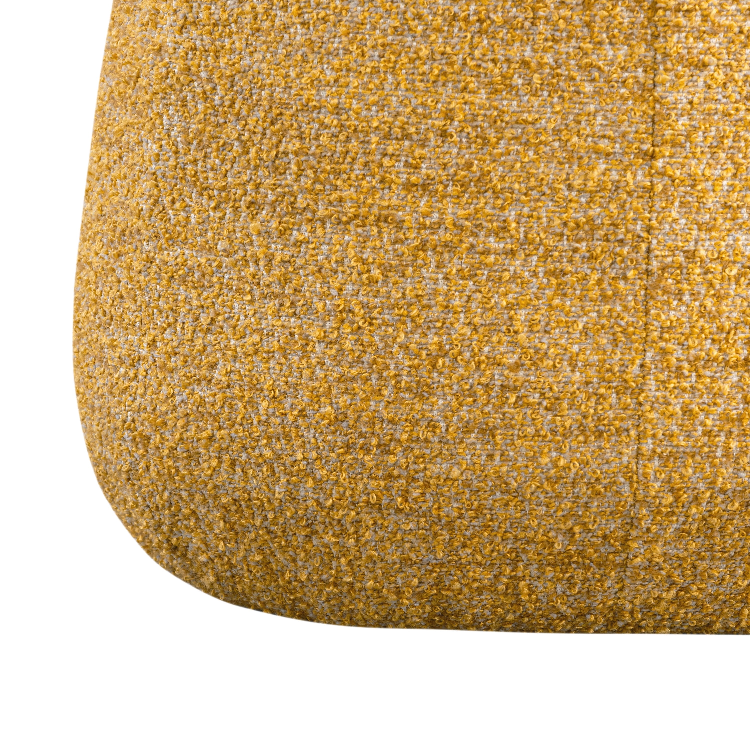 Studio Living Kingston Modern Upholstered Ottoman, Mustard Boucle Fabric