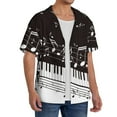 thumbnail image 2 of Bingfone Piano Keys With Musical Notes for Men's Cuban Collar Short Sleeve Shirt with Pocket Button Down Cardigan Summer Shirt-4X-Large, 2 of 5