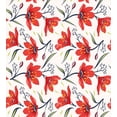 thumbnail image 3 of Ambesonne Floral Duvet Cover Sets, Vintage Tulip Flowers, 2-King, Peach Green and Red, 3 of 7