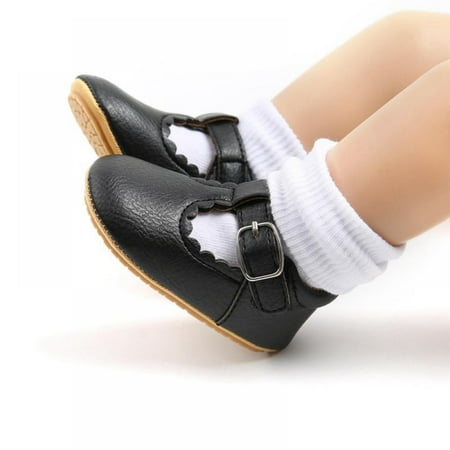 

Altsales Baby Mary Jane Shoes- PU Leather Soft Non-Slip Rubber Sole Infant Girl Boy Flats Newborn Crib Shoes Toddler First Walking Shoes 0-2 Years Old