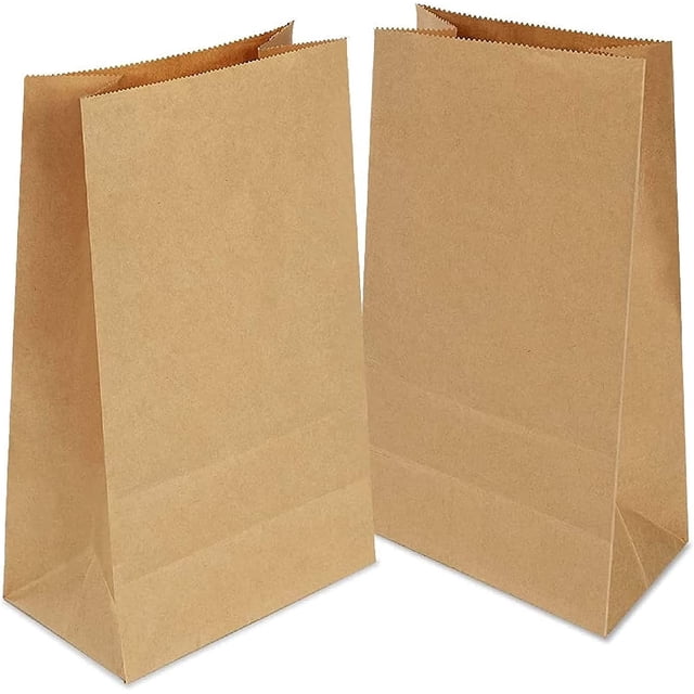 Pack of 100 Kraft Paper Bags Recycled for Birthday Wedding Parties