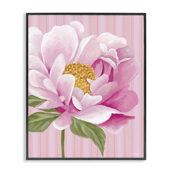 Stupell Industries Pink Carnation Bloom Botanical & Floral Painting Black Framed Art Print Wall Art, 11 x 14