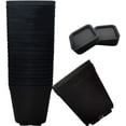 thumbnail image 1 of Nvzi Paquete de 24 macetas de plástico cuadradas para vivero, macetas de plástico de 3 pulgadas, maceta con bandeja y platillo para decoración de interiores, exteriores,color negro, 1 of 5