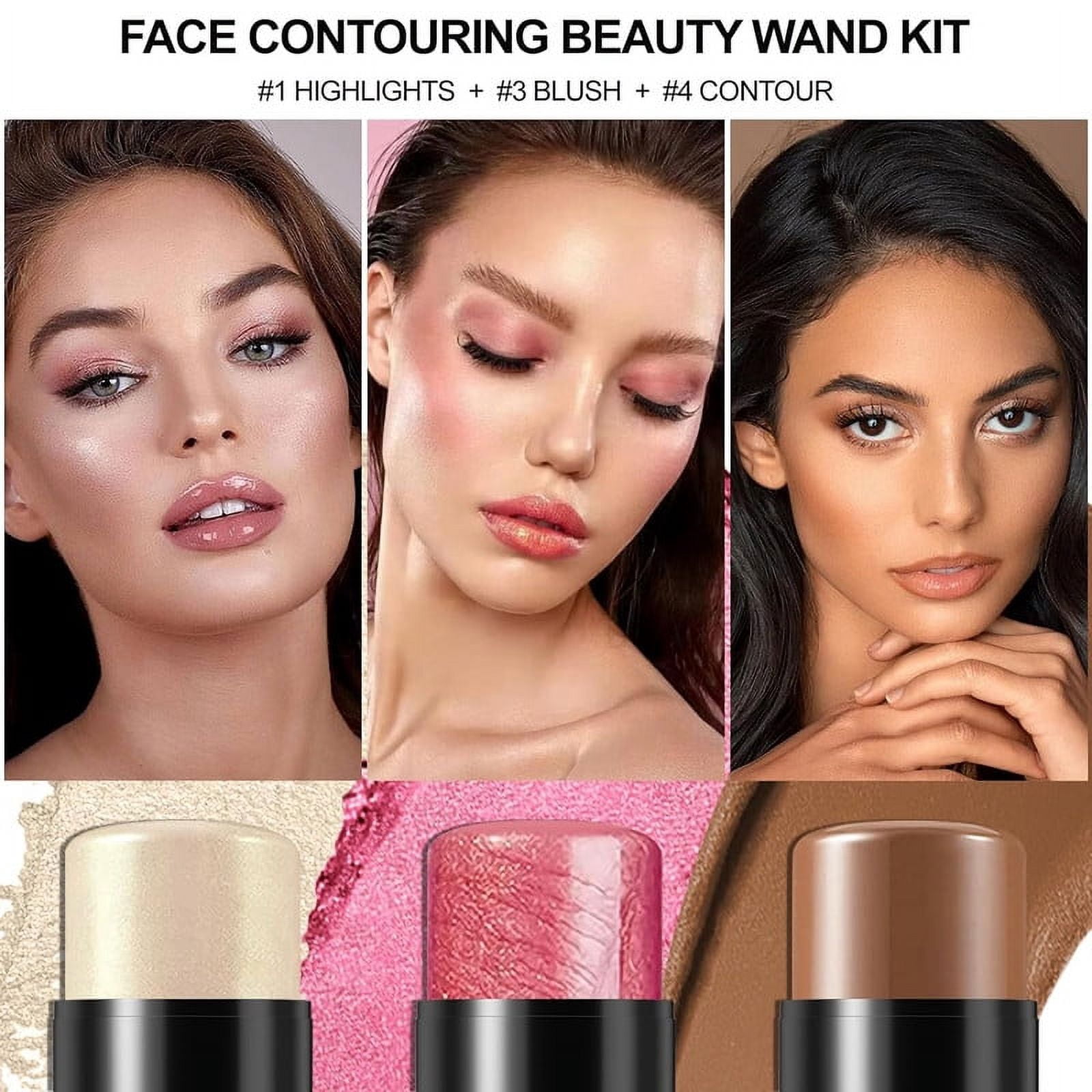 3-in-1 Make-up Stick Set – Contour-, Blush- & Highlighter-Stift, Matte Textur, Leicht Auftragbar & Verblendbar Für Natürlichen Look