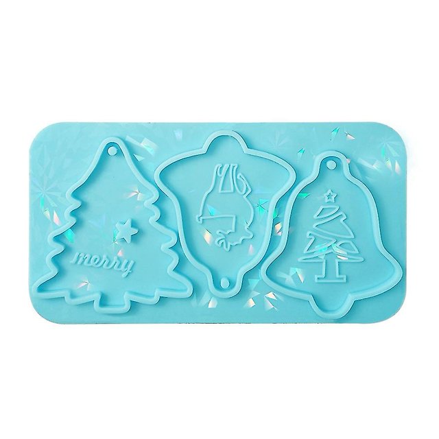 Molde de resina epoxi de cristal Diy, molde holográfico de silicona con listado navideño, molde de silicona navideño Di