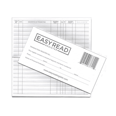 Easy Read Register 10 checkbook Transaction Registers for Personal Checks - 32 pages with 510 lines - 2020/2021/2022 Calendars