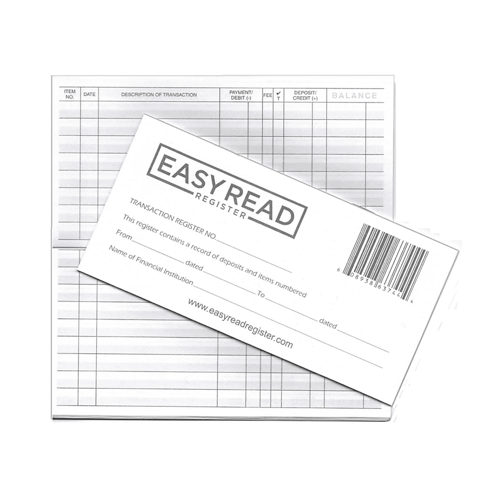Easy Read Register 10 checkbook Transaction Registers for Personal