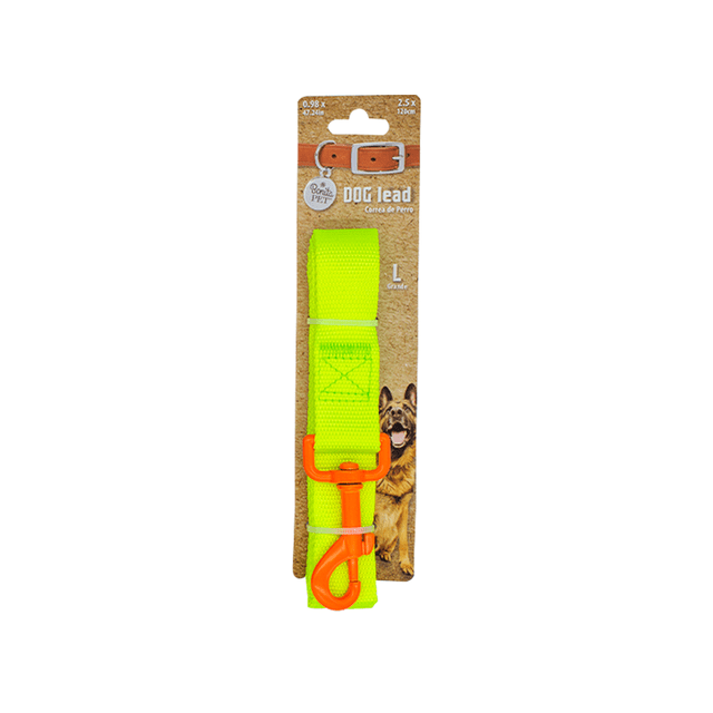 Correa Para Perro Retro Verde Gancho Neón Naranja Grande Importadora La Merced Poliéster PVC Boche Plástico