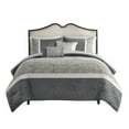 thumbnail image 5 of 5 Piece Textured Jacquard Stripe Comforter Set with Throw Pillows-King/Cal King, 5 of 8