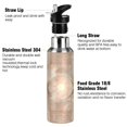 thumbnail image 3 of Water Bottles 34oz Straw Lid Wide Mouth Stainless Steel for School Sport Travel Abstract Rose Beige Geometric, 3 of 9