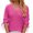 Hot Pink, variant on Honeeladyy Summer Blouses for Women,2024 Casual Drawstring Cuff Long Sleeve Shirt Buttons V Neck Solid Color Breathable Pullover Gift Black L